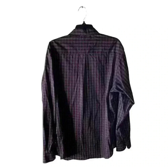 Van Heusen Shirt Button Front Plaid Shirt Men's Size XL Long Sleeves Top - Picture 4 of 6